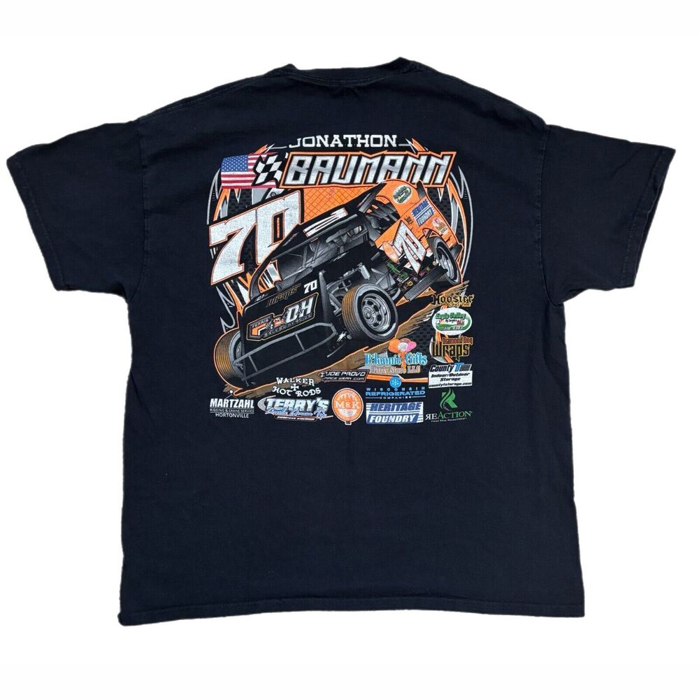 Off Road Racing Dirt Track Big Logo Mens XL T Shirt Jonathan Baumann #70